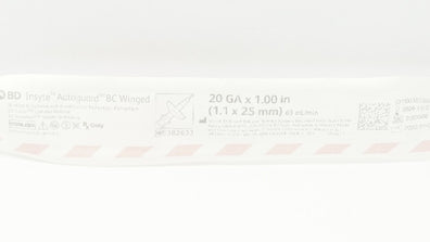 BD 382633 Autoguard BC Winged Shielded I.V. Cath. 20GA x 1.00inch 63ml/min (x)